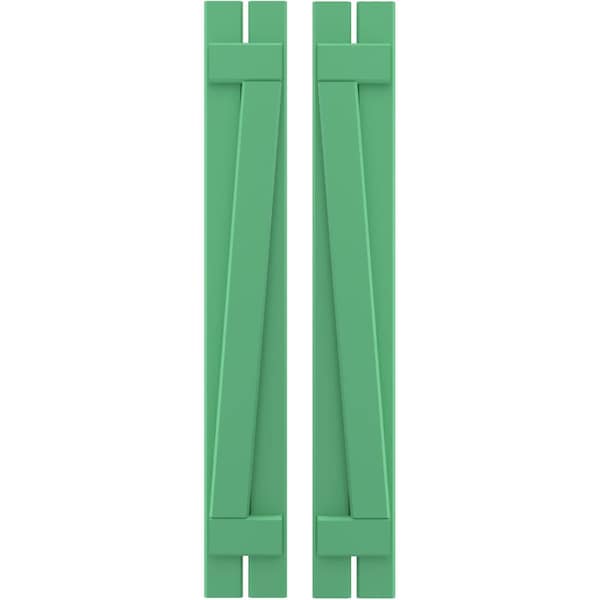 Ekena Millwork Americraft 2-Board (2 Batten) Wood Spaced Board-n-Batten Shutters w/ Z-Bar, ARW102SB207X77LPH, PR ARW102SB207X77LPH - main